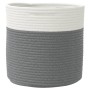 Cestas de almacenaje 2 uds algodón gris y blanco Ø28x18 cm de , Cestas - Ref: Foro24-358457, Precio: 22,49 €, Descuento: %