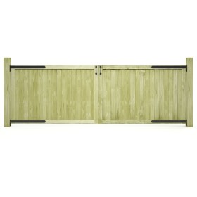 Wooden fence gates, 2 units of impregnated pine, 300x100 cm by vidaXL, garden gates - Ref: Foro24-45339, Price: 204,99 €, Dis...