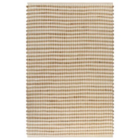 Hand-woven jute and fabric rug 120x180 cm natural and white by vidaXL, Rugs - Ref: Foro24-133213, Price: 53,12 €, Discount: %