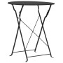 Garden bistro table and chairs 3 pieces black steel by vidaXL, Garden sets - Ref: Foro24-44356, Price: 93,01 €, Discount: %