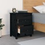 Mesita de noche madera maciza de pino negra 50x35x61,5 cm de vidaXL, Mesitas de noche - Ref: Foro24-813687, Precio: 53,20 €, ...