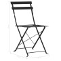 Garden bistro table and chairs 3 pieces black steel by vidaXL, Garden sets - Ref: Foro24-44356, Price: 93,01 €, Discount: %