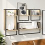 Wall shelves with bars 4 pcs engineered wood Sonoma oak by , Shelves and shelves - Ref: Foro24-836309, Price: 48,80 €, Discou...