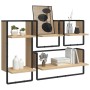 Wall shelves with bars 4 pcs engineered wood Sonoma oak by , Shelves and shelves - Ref: Foro24-836309, Price: 48,80 €, Discou...