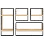 Wall shelves with bars 4 pcs engineered wood Sonoma oak by , Shelves and shelves - Ref: Foro24-836309, Price: 48,80 €, Discou...