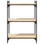 Bookcase with 3 shelves engineered wood Sonoma oak 60x30x86 cm by , Bookcases and shelves - Ref: Foro24-837648, Price: 39,91 ...