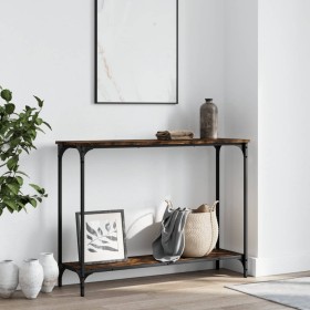 Smoked oak engineered wood console table 101x30.5x75 cm by , Side tables - Ref: Foro24-837704, Price: 41,44 €, Discount: %