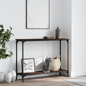 Oak brown engineered wood console table 101x30.5x75 cm by , Side tables - Ref: Foro24-837706, Price: 42,68 €, Discount: %