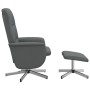 Sillón reclinable con reposapiés tela gris oscuro de , Sillones - Ref: Foro24-356571, Precio: 171,30 €, Descuento: %