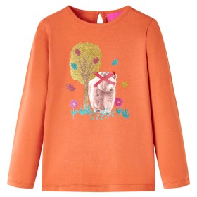 Gebranntes orangefarbenes Langarm-T-Shirt für Kinder 92 von , Kinder-T-Shirts - Ref: Foro24-13804, Preis: 10,99 €, Rabatt: %