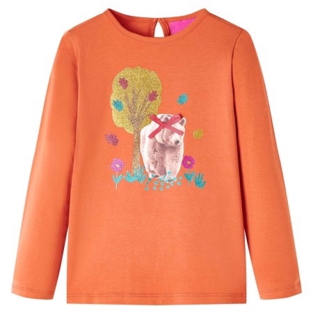 Camiseta infantil de manga larga naranja tostado 92 de , Camisetas para niños - Ref: Foro24-13804, Precio: 10,99 €, Descuento: %