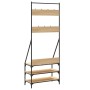 Coat rack with Sonoma oak shoe rack 72x34x184 cm by , Dresser Organizers and Bar Hangers - Ref: Foro24-837828, Price: 76,61 €...