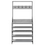 Sonoma gray coat rack with shoe rack 90x34x184 cm by , Dresser Organizers and Bar Hangers - Ref: Foro24-837880, Price: 105,04...