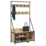 Coat rack with Sonoma oak shoe rack 100x41x184 cm by , Dresser Organizers and Bar Hangers - Ref: Foro24-837868, Price: 96,99 ...