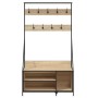 Coat rack with Sonoma oak shoe rack 100x41x184 cm by , Dresser Organizers and Bar Hangers - Ref: Foro24-837868, Price: 96,99 ...