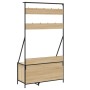 Coat rack with Sonoma oak shoe rack 100x41x184 cm by , Dresser Organizers and Bar Hangers - Ref: Foro24-837868, Price: 96,99 ...