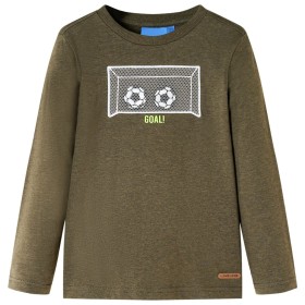 Children's long-sleeved khaki mélange T-shirt 104 by , Kids T-shirts - Ref: Foro24-12710, Price: 8,99 €, Discount: %