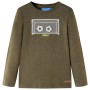 Children's long-sleeved khaki mélange T-shirt 128 by , Kids T-shirts - Ref: Foro24-12712, Price: 8,28 €, Discount: %