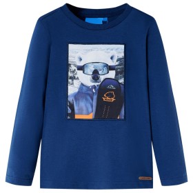 Children's long-sleeved t-shirt in denim blue 92 by , Kids T-shirts - Ref: Foro24-13134, Price: 9,99 €, Discount: %