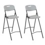 Folding high garden chairs 2 pcs HDPE and white steel by vidaXL, Garden chairs - Ref: Foro24-44561, Price: 135,85 €, Discount: %