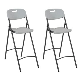 Folding high garden chairs 2 pcs HDPE and white steel by vidaXL, Garden chairs - Ref: Foro24-44561, Price: 112,99 €, Discount: %