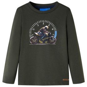 Khaki long-sleeved children's t-shirt 128 by , Kids T-shirts - Ref: Foro24-12657, Price: 8,99 €, Discount: %