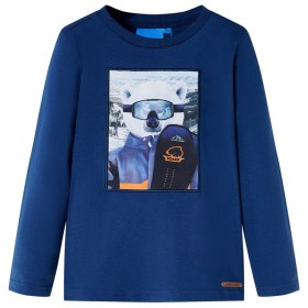 Camiseta infantil de manga larga color azul vaquero 116 de , Camisetas para niños - Ref: Foro24-13136, Precio: 9,99 €, Descue...