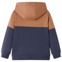 Kinder-Kapuzenpullover mit halbem Reißverschluss, Anthrazit-Cognac 140 von , Kinder-T-Shirts - Ref: Foro24-13478, Preis: 19,4...