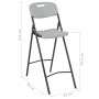 Folding high garden chairs 2 pcs HDPE and white steel by vidaXL, Garden chairs - Ref: Foro24-44561, Price: 135,85 €, Discount: %