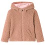 Chaqueta infantil con capucha pelo sintético borreguito coñac claro 116 de , Ropa de abrigo para niños - Ref: Foro24-13871, P...