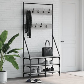 Sonoma gray coat rack with shoe rack 90x34x184 cm by , Dresser Organizers and Bar Hangers - Ref: Foro24-837835, Price: 70,99 ...