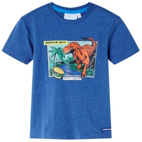 Camiseta infantil azul oscuro mélange 116 de , Camisetas para niños - Ref: Foro24-12241, Precio: 7,88 €, Descuento: %