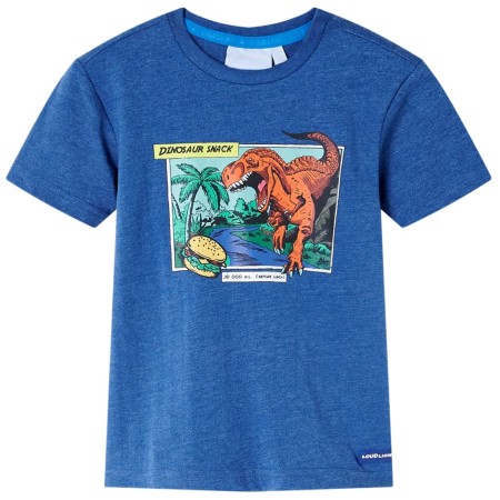 Camiseta infantil azul oscuro mélange 116 de , Camisetas para niños - Ref: Foro24-12241, Precio: 7,88 €, Descuento: %