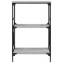 Librería 3 estantes madera ingeniería gris Sonoma 59x35x90,5 cm de , Librerías y estanterías - Ref: Foro24-837615, Precio: 45...