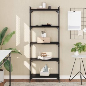 Bookcase with 5 shelves black engineered wood 60x30x154 cm by , Bookcases and shelves - Ref: Foro24-837657, Price: 63,99 €, D...