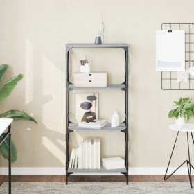 Sonoma gray engineered wood 4-shelf bookcase 59x35x132 cm by , Bookcases and shelves - Ref: Foro24-837620, Price: 56,99 €, Di...