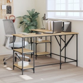 Sonoma oak engineered wood desk 139x139x75 cm by , Desks - Ref: Foro24-837593, Price: 96,99 €, Discount: %