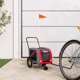 Dog Bicycle Trailer Iron Oxford Cloth Red Black by , pet strollers - Ref: Foro24-93887, Price: 101,99 €, Discount: %