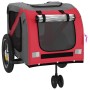 Hundefahrradanhänger Eisen Oxford Tuch Rot Schwarz von , Kinderwagen für Haustiere - Ref: Foro24-93887, Preis: 106,37 €, Raba...