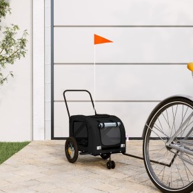 Black Oxford fabric iron pet bicycle trailer by , pet strollers - Ref: Foro24-93891, Price: 150,52 €, Discount: %