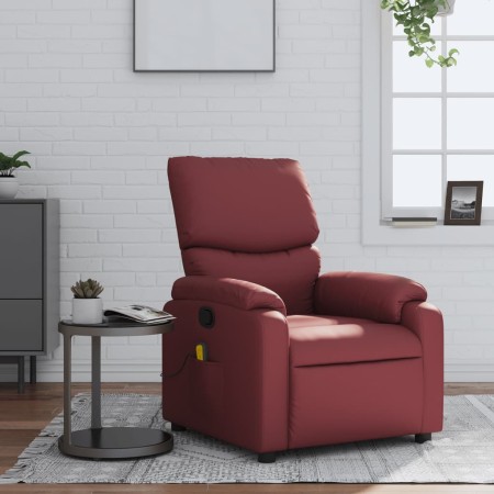 Sillón de masaje reclinable cuero sintético rojo tinto de , Sillones - Ref: Foro24-373445, Precio: 235,72 €, Descuento: %