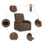 Sillón reclinable con masaje de tela marrón de , Sillones - Ref: Foro24-372495, Precio: 232,47 €, Descuento: %