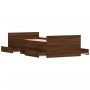 Bed frame with brown oak headboard and footboard 90x190 cm by , Beds and slatted bases - Ref: Foro24-3203816, Price: 190,25 €...