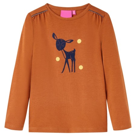 Camiseta infantil de manga larga color coñac 104 de , Camisetas para niños - Ref: Foro24-13525, Precio: 8,08 €, Descuento: %