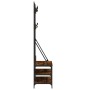 Coat rack with smoked oak shoe rack 100x40x184 cm by , Dresser Organizers and Bar Hangers - Ref: Foro24-837839, Price: 97,57 ...