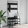 Black coat rack with shoe rack 90x34x184 cm by , Dresser Organizers and Bar Hangers - Ref: Foro24-837832, Price: 68,67 €, Dis...