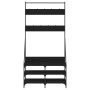 Black coat rack with shoe rack 90x34x184 cm by , Dresser Organizers and Bar Hangers - Ref: Foro24-837832, Price: 68,67 €, Dis...