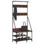 Coat rack with brown oak shoe rack 80x40x184 cm by , Dresser Organizers and Bar Hangers - Ref: Foro24-837866, Price: 85,20 €,...