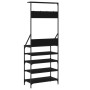 Black coat rack with shoe rack 70x34x184 cm by , Dresser Organizers and Bar Hangers - Ref: Foro24-837872, Price: 93,99 €, Dis...