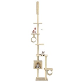 Rascador para gatos con postes de sisal beige 260 cm de vidaXL, Mobiliario para gatos - Ref: Foro24-170534, Precio: 92,09 €, ...